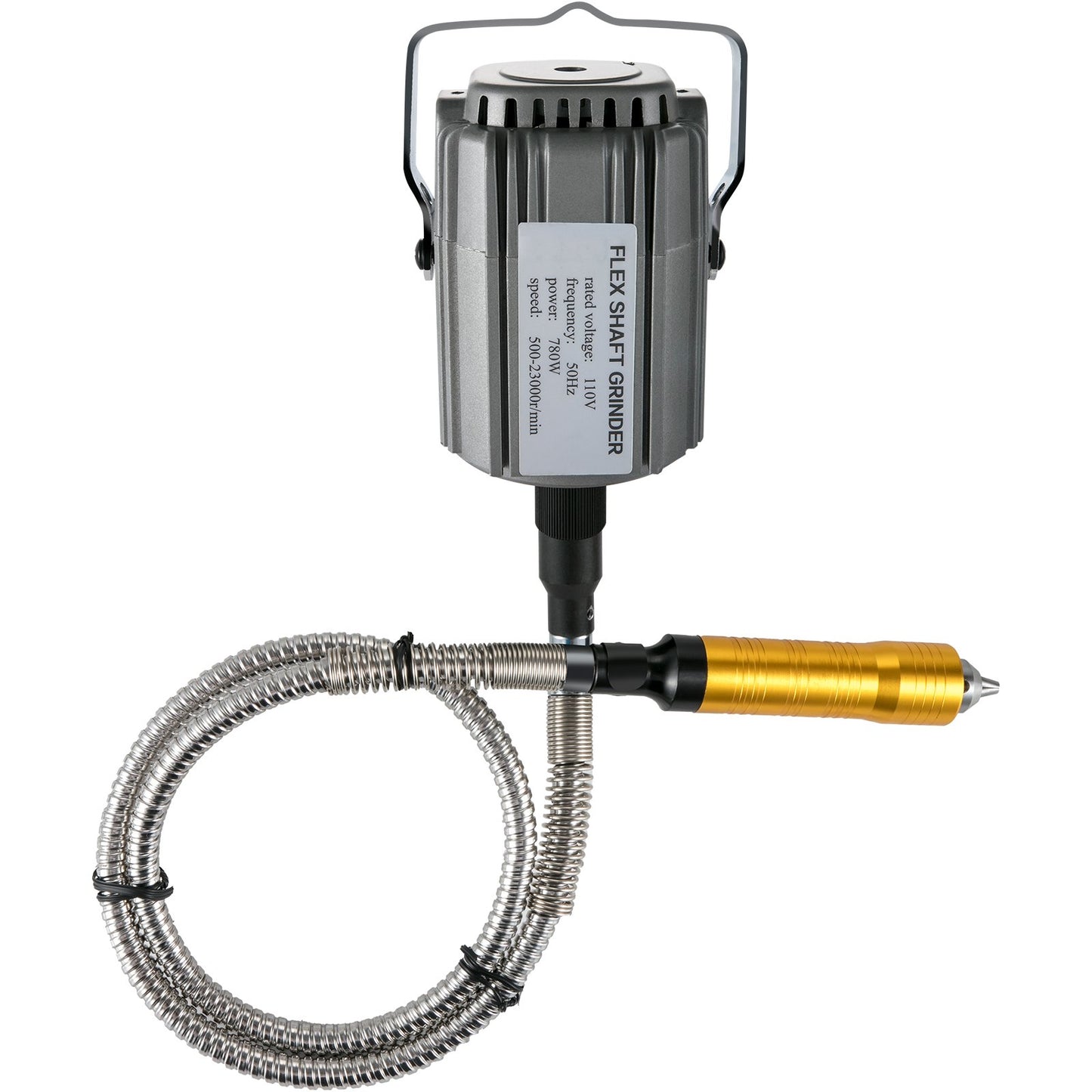 Flex Shaft Slipmaskin 780W Roterande Verktyg 500-23000RPM Rotary Carver med 1/4" 3-Käft Chuck & Steglös Fotpedal Hängande Slipmaskin 131ST Tillbehör för Smycken Polering Slipning DIY