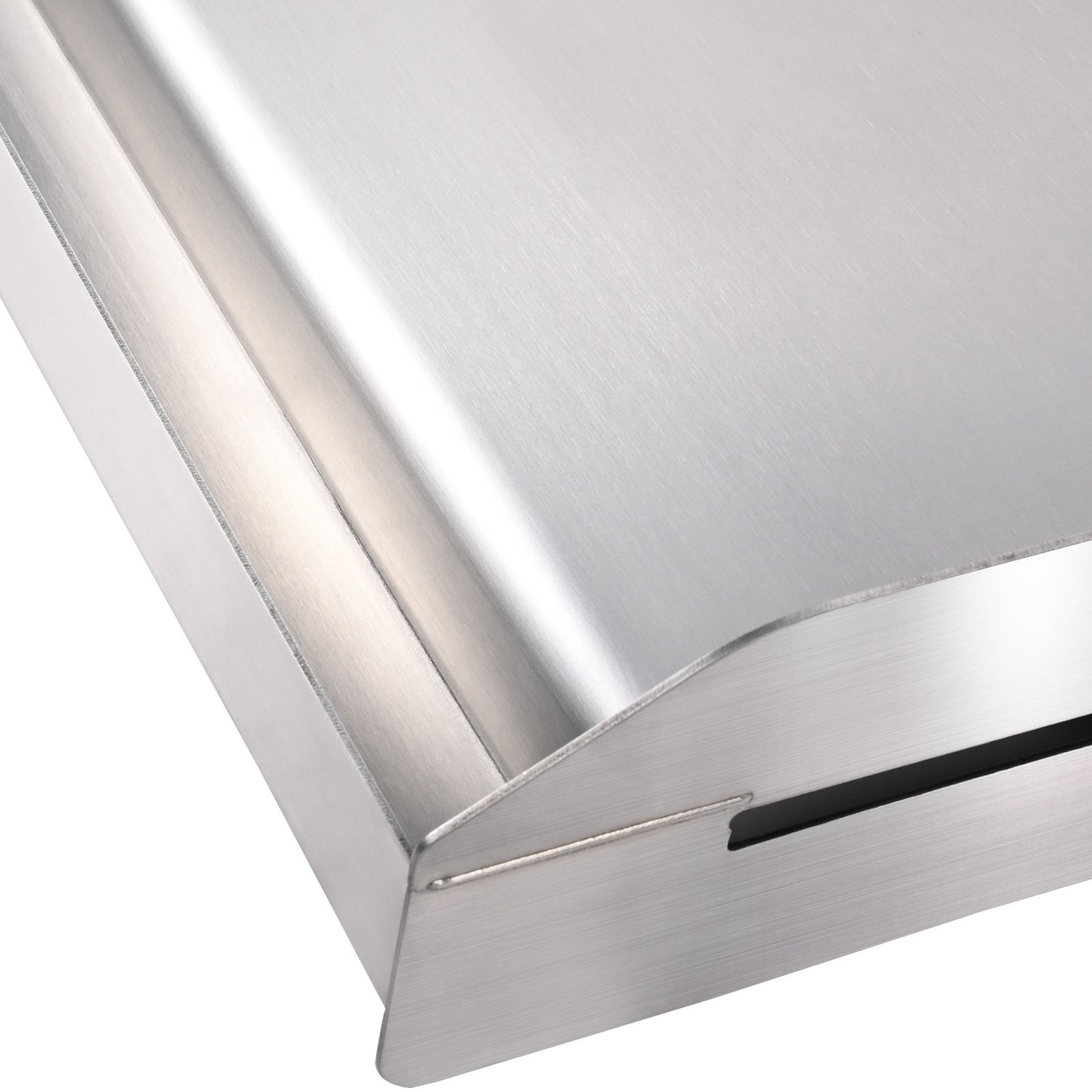 Spishäll, 23,5" x 16" förkryddad rostfri stålpanna, rektangulär dubbelbrännare grillpanna, non-stick familjepanna Kökskärl med handtag och oljespår, för BBQ, gasolgrillar, silver