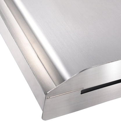 Spishäll, 23,5" x 16" förkryddad rostfri stålpanna, rektangulär dubbelbrännare grillpanna, non-stick familjepanna Kökskärl med handtag och oljespår, för BBQ, gasolgrillar, silver