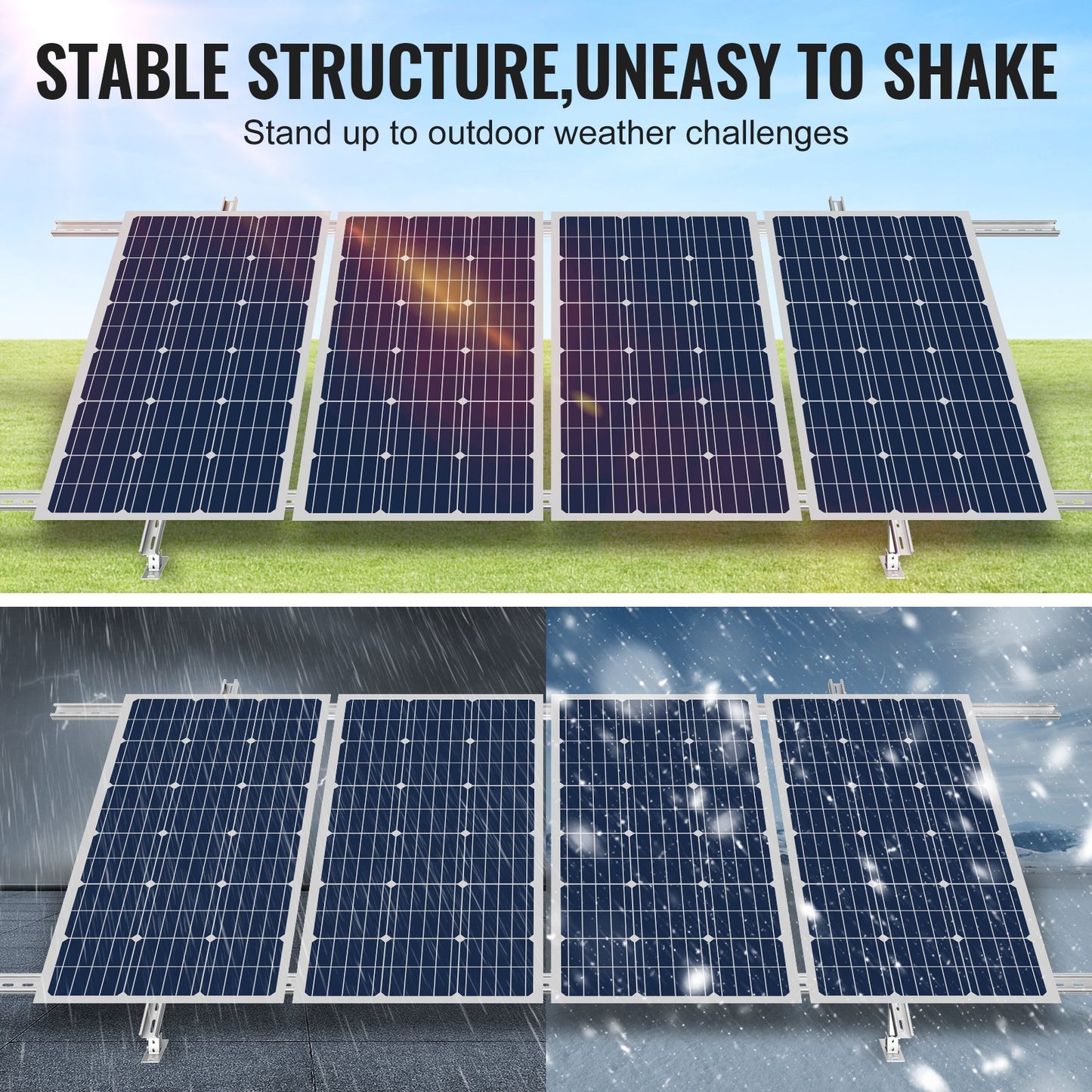 Multi-Pieces Solar Panel Mounting Brackets 30°-60° Adjustable Brackets