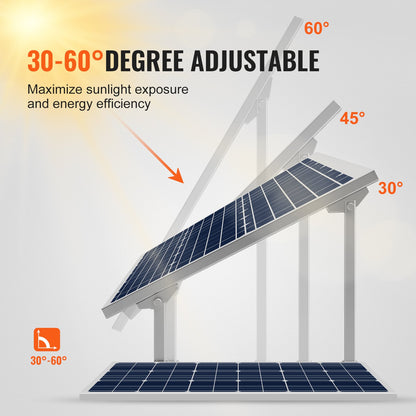 Multi-Pieces Solar Panel Mounting Brackets 30°-60° Adjustable Brackets