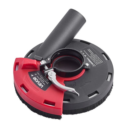 Grinding Dust Shroud for Angle Grinder, Universal 4-5 in, Surface Grinder Dust Shroud with 6 Clamping Washers & 5 in Diamond Grinding Cup Wheel, Connect to Vacuum Cleaner, for Wood Concrete Wall