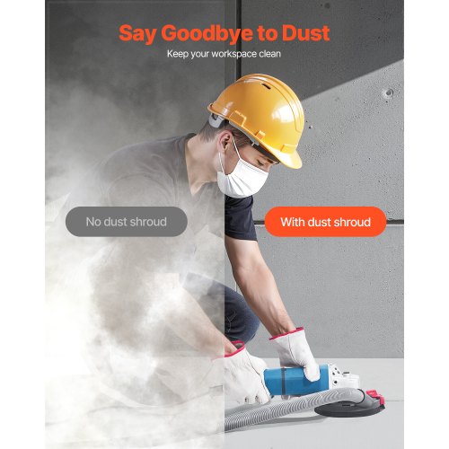 Angle Grinder Dust Cover 4-5 Inch with 6 Clamping Washers Connect to Vacuum Cleaner | EU