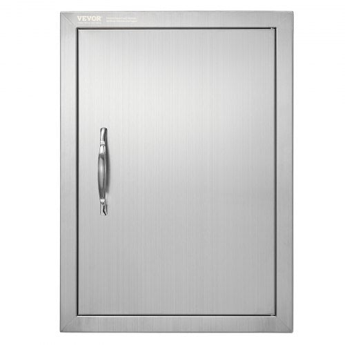 BBQ Access Door, 16W x 22H Inch Single Outdoor Kitchen Door, Stainless Steel Flush Mount Door, Wall Vertical Door with Handle, for BBQ Island, Grilling Station, Outside Cabinet