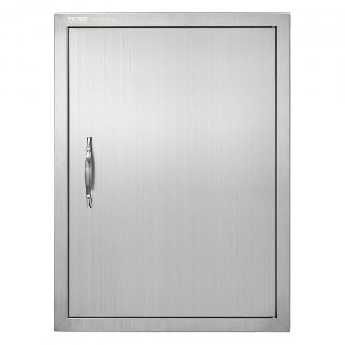 BBQ Access Door, 20W x 27H Inch Single Outdoor Kitchen Door, Stainless Steel Flush Mount Door, Wall Vertical Door with Handle, for BBQ Island, Grilling Station, Outside Cabinet