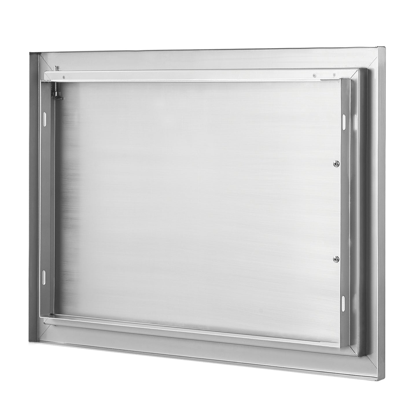 BBQ-åtkomstdörr, 610x432 mm enkel utomhusköksdörr, infälld dörr i rostfritt stål, vertikal väggdörr med handtag, för BBQ Island, grillstation, ytterskåp