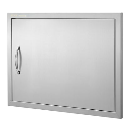 BBQ access door, 685x508mm single outdoor kitchen door, stainless steel recessed door, vertical wall door with handle, for BBQ Island, grill station, outdoor cabinet