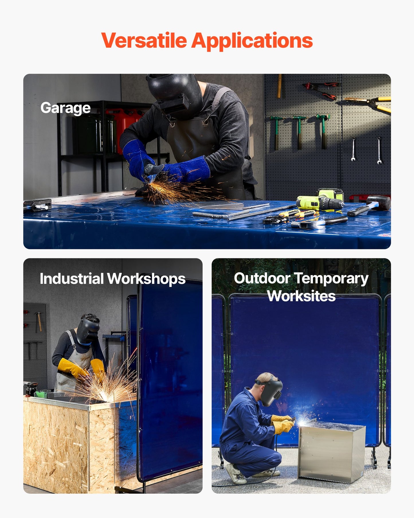 Welding Screen with Frame, 6 x 6 FT Welding Curtain Screen, Flame-Resistant Vinyl Safety Protection Screens with Lockable Swivel Wheels & 6-Level UV Protection for Workshop/Industrial Use, Blue