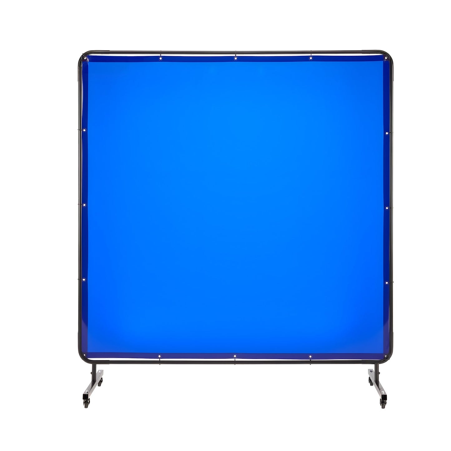 Welding Screen with Frame, 6 x 6 FT Welding Curtain Screen, Flame-Resistant Vinyl Safety Protection Screens with Lockable Swivel Wheels & 6-Level UV Protection for Workshop/Industrial Use, Blue