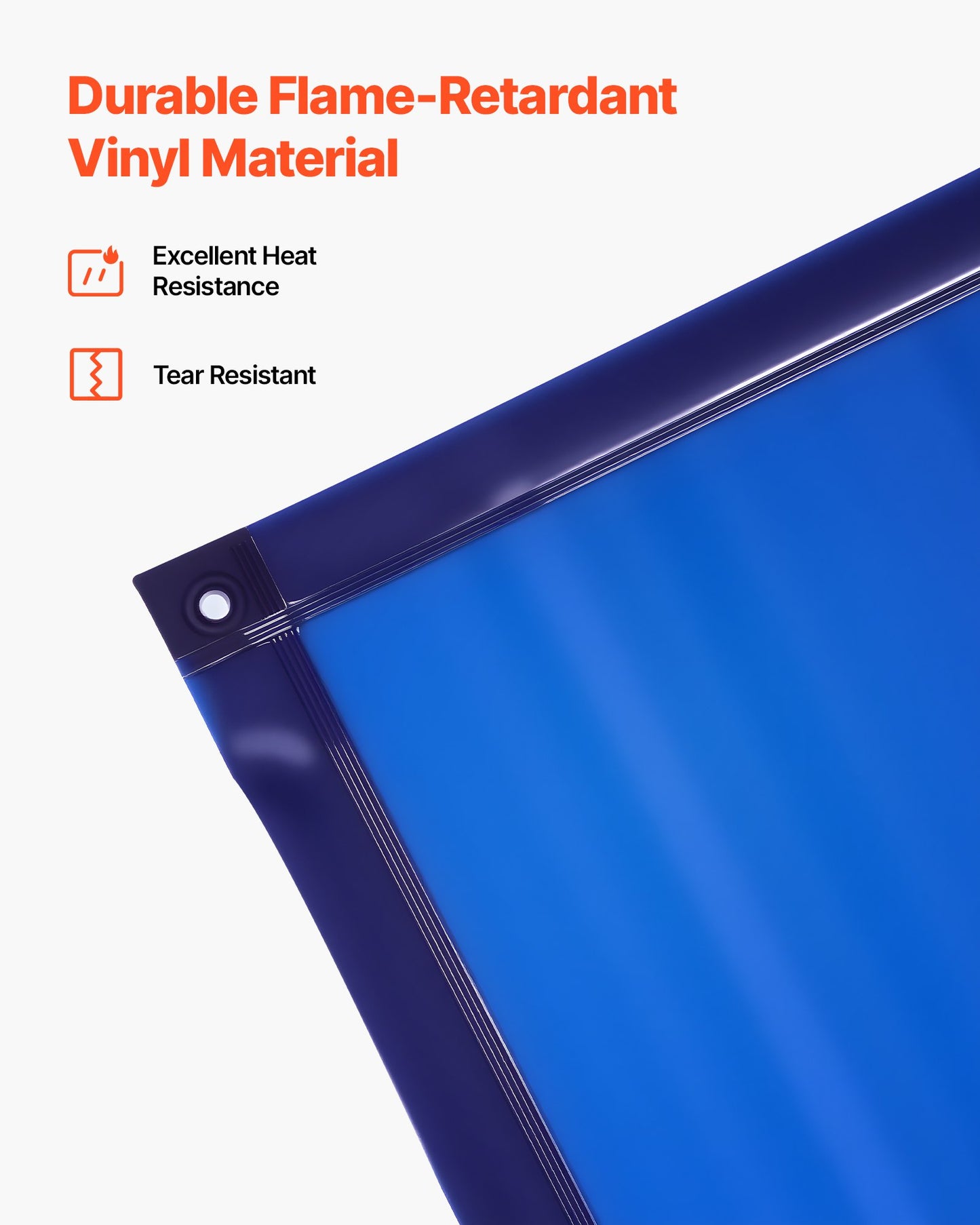 Welding Screen with Frame, 6 x 8 FT Welding Curtain Screen, Flame-Resistant Vinyl Safety Protection Screens with Lockable Swivel Wheels & 6-Level UV Protection for Workshop/Industrial Use, Blue