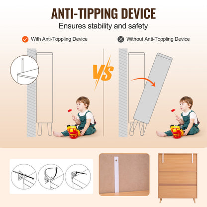 Rattan-Schuhschrank, 5 Ebenen, Schuh-Organizer, 2 Türen und verstellbare Regale