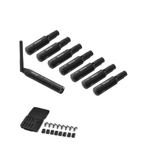 DMX Wireless Receiver, 7 Receivers & 1 Transmitter, 2.4G ISM Band, 656 ft Transmission Range, Rechargeable Battery, Wireless Stage Lighting Control, for LED Stage Party DJ Bar Lighting, Black