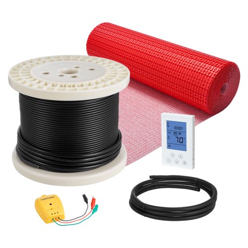 120 sqft Floor Heating Mat System, 120V Electric Radiant Heated Floor System, with Decoupling Membrane & Smart Control Thermostat & Alarm, Easy Installation for Tile, Stone, Vinyl