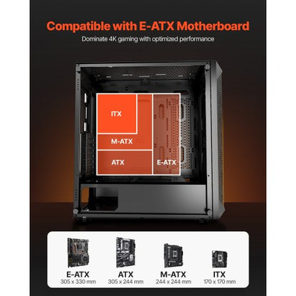 PC-chassi Full-Tower Gaming-datorchassi 3 x 140 mm PWM-fläktar för E-ATX-moderkort |  EU