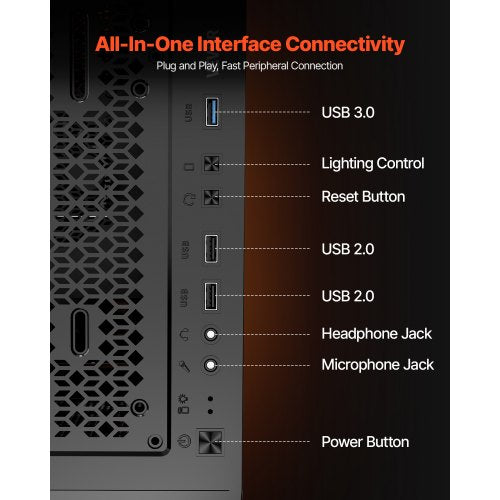 PC-chassi Full-Tower Gaming-datorchassi 3 x 140 mm PWM-fläktar för E-ATX-moderkort |  EU