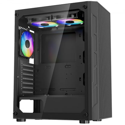 Mid-Tower ATX PC-Gaming-Gehäuse Computergehäuse mit 3 x 120 mm ARGB-Lüftern | EU