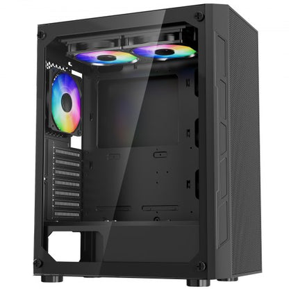 Mid-Tower ATX PC-Gaming-Gehäuse Computergehäuse mit 3 x 120 mm ARGB-Lüftern | EU