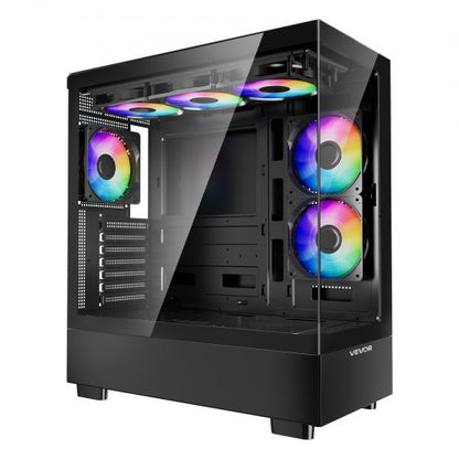 Mid-Tower ATX PC-Gaming-Gehäuse Computergehäuse mit 6 x 120 mm PWM ARGB Lüftern | EU