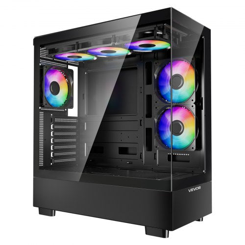 Mid-Tower ATX PC-Gaming-Gehäuse Computergehäuse mit 6 x 120 mm PWM ARGB Lüftern | EU