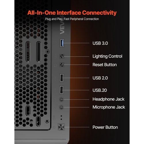 Mid-Tower ATX PC-Gaming-Gehäuse Computergehäuse mit 4 x 120 mm ARGB-Lüftern | EU