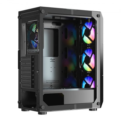 Mid-Tower ATX PC-Gaming-Gehäuse Computergehäuse mit 4 x 120 mm ARGB-Lüftern | EU