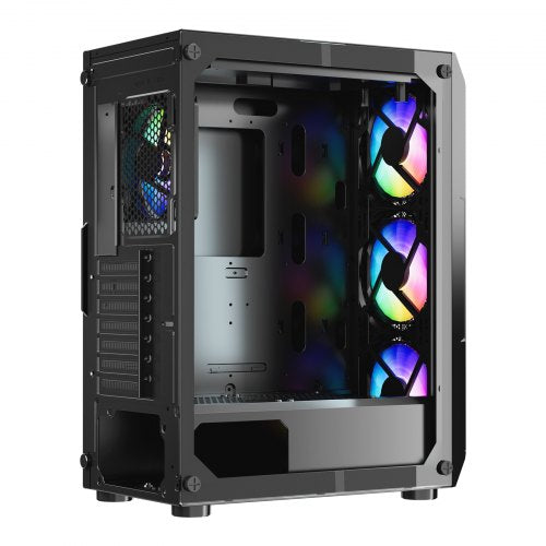 Mid-Tower ATX PC-Gaming-Gehäuse Computergehäuse mit 4 x 120 mm ARGB-Lüftern | EU