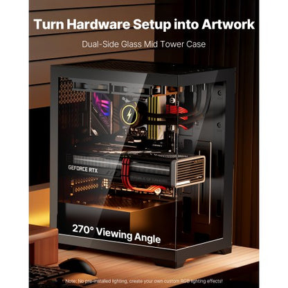 PC Gaming Chassin Mid-Tower datorchassi med 2 x 120 mm fläktar för ATX moderkort |  EU