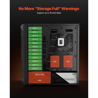 PC-spelchassi Midi-tower-datorchassi 4 x 120 mm fläktar för ATX/M-ATX/ITX |  EU