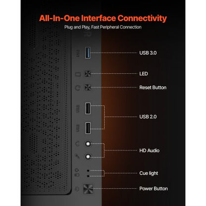 PC-spelchassi Midi-tower-datorchassi 4 x 120 mm fläktar för ATX/M-ATX/ITX |  EU