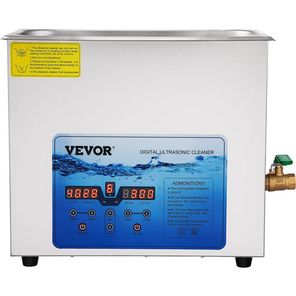 Ultrasonic Cleaner, 36KHz~40KHz Adjustable Frequency, 6L 220V, Ultrasonic Cleaning Machine with Digital Timer and Heater, Lab Sonic Cleaner for Jewelry Watch Glasses Coins, FCC/CE/RoHS Listed
