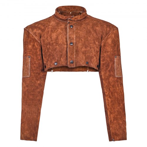 Leather Welding Cape Sleeve, Heavy Duty Flame Resistant Cowhide Safety Cape Sleeves for Men Women, Heat-Resistant for Welding, Blacksmithing, Woodworking, Gardening, L-Size