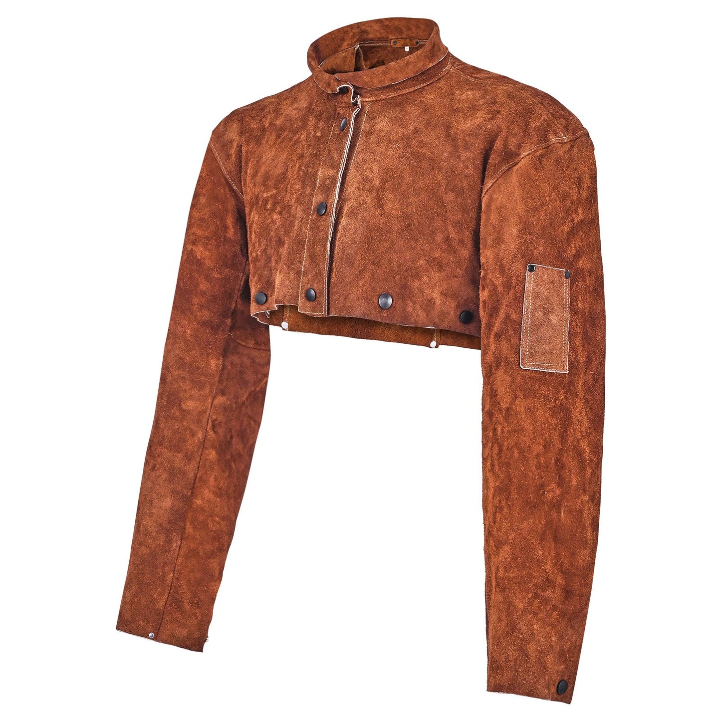 Leather Welding Cape Sleeve, Heavy Duty Flame Resistant Cowhide Safety Cape Sleeves for Men Women, Heat-Resistant for Welding, Blacksmithing, Woodworking, Gardening, M-Size