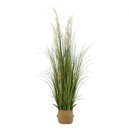 Artificial Grass Plant, 47 inch Reed Flower Grass in Pot, Premium PVC Faux Fake Greenery Shrubs Plant for Indoor Outdoor House Home Garden Office Room Décor, Housewarming, 1 Pack Green