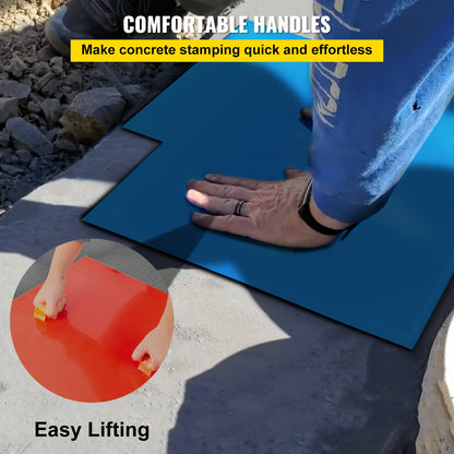 Concrete Texturing Skin, 24\"x24\" Concrete Stamps Mats Set, Polyurethane Concrete Stamping Mats, Slate Concrete Stamps, 4 PCS Realistic Concrete Texture Mat, Concrete Stamps for Walls/Floors