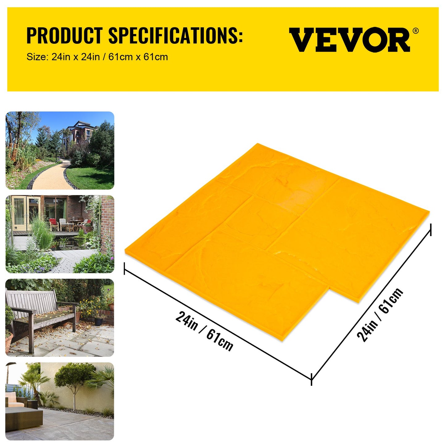 Concrete Texturing Skin, 24\"x24\" Concrete Stamps Mats Set, Polyurethane Concrete Stamping Mats, Slate Concrete Stamps, 4 PCS Realistic Concrete Texture Mat, Concrete Stamps for Walls/Floors