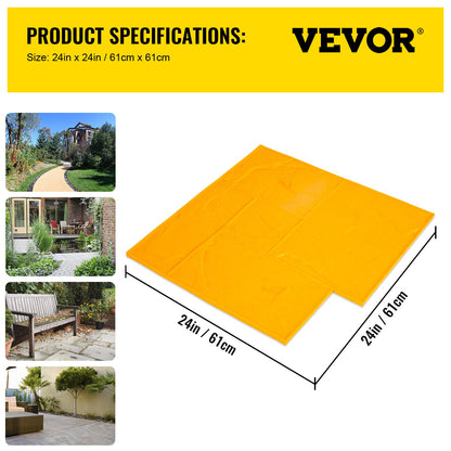 Concrete Texturing Skin, 24\"x24\" Concrete Stamps Mats Set, Polyurethane Concrete Stamping Mats, Slate Concrete Stamps, 4 PCS Realistic Concrete Texture Mat, Concrete Stamps for Walls/Floors
