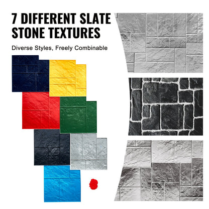 Betonstempelmatte 24 in 7 Stück Texturierungshaut Polyurethan-Texturformen