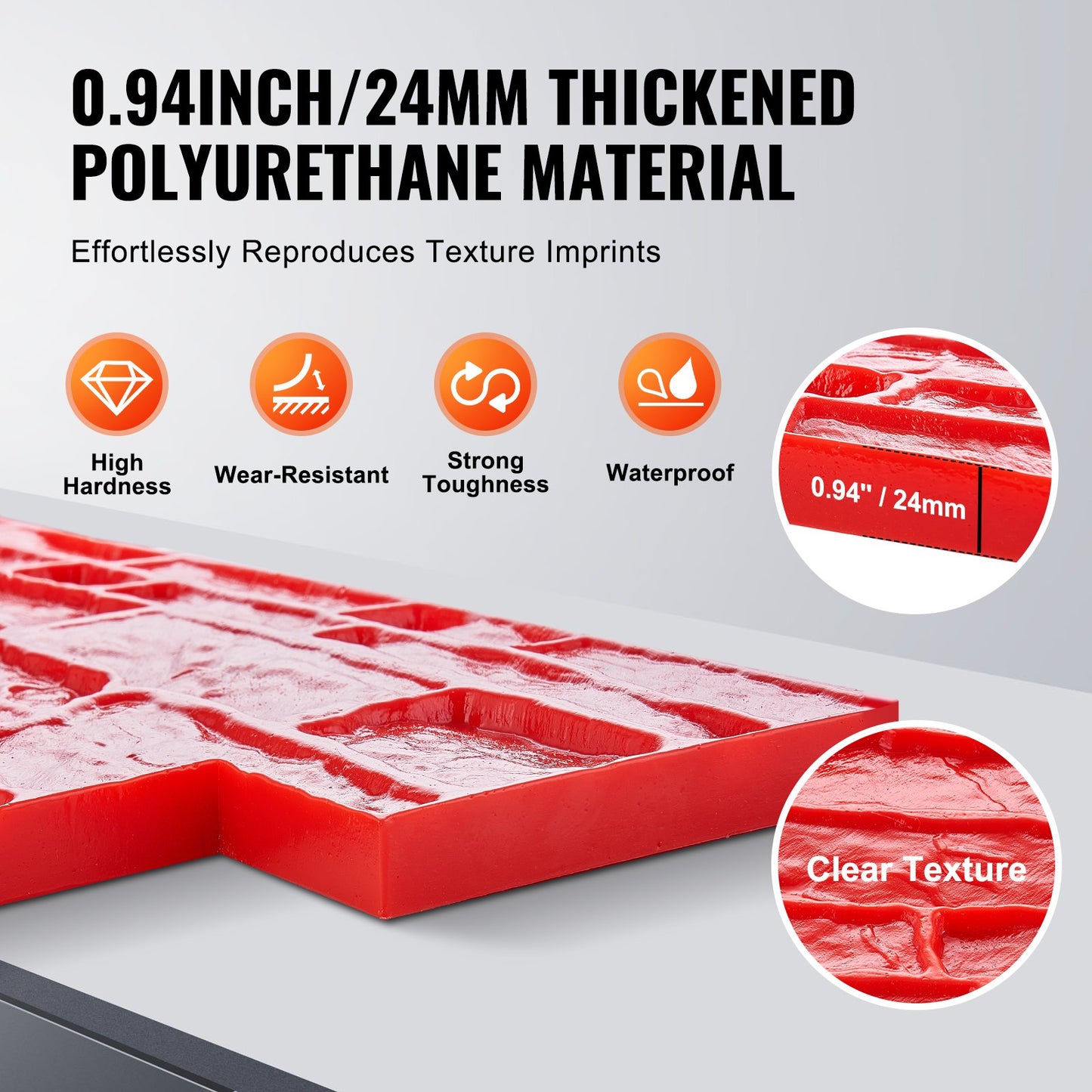 Betongstämplar matta 28 x 12 i texturerande hud polyuretan stämpel textur