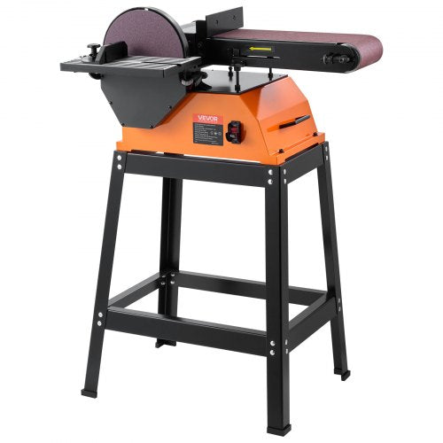 Professional Belt Sander with Stand, 9" Disc & 6" x 48" Belt Sander Combo, 800W Sanding Machine with 0 - 45° Adjustable Worktable for Woodworking, Furniture Refinishing, Knife Sharpening