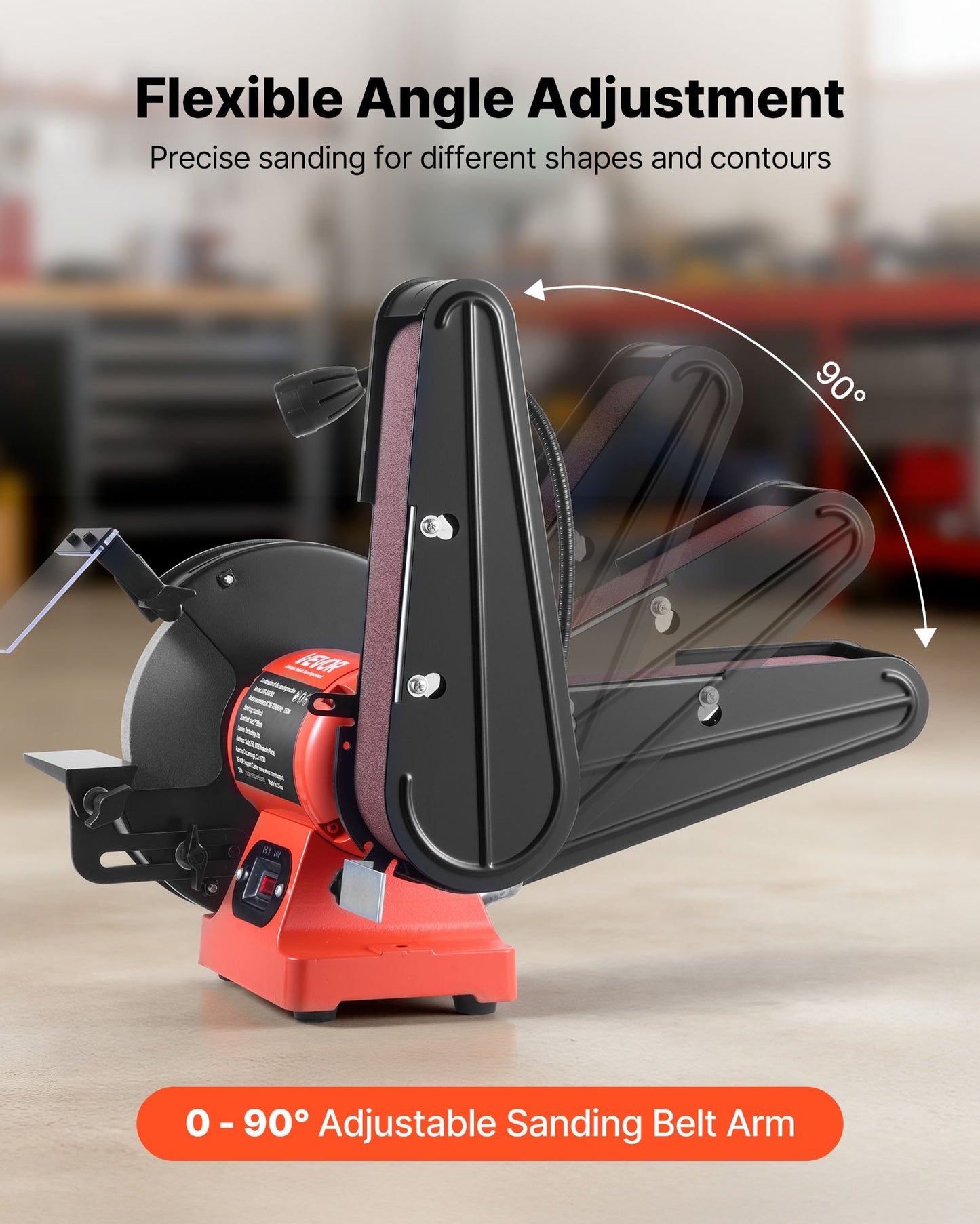 8" Bench Grinder & 2" x 28" Belt Sander Combo, 350W Professional Grinding Sanding Machine with LED Work Light & Protective Eye Shield for Metalworking, Woodworking, Knife Sharpening
