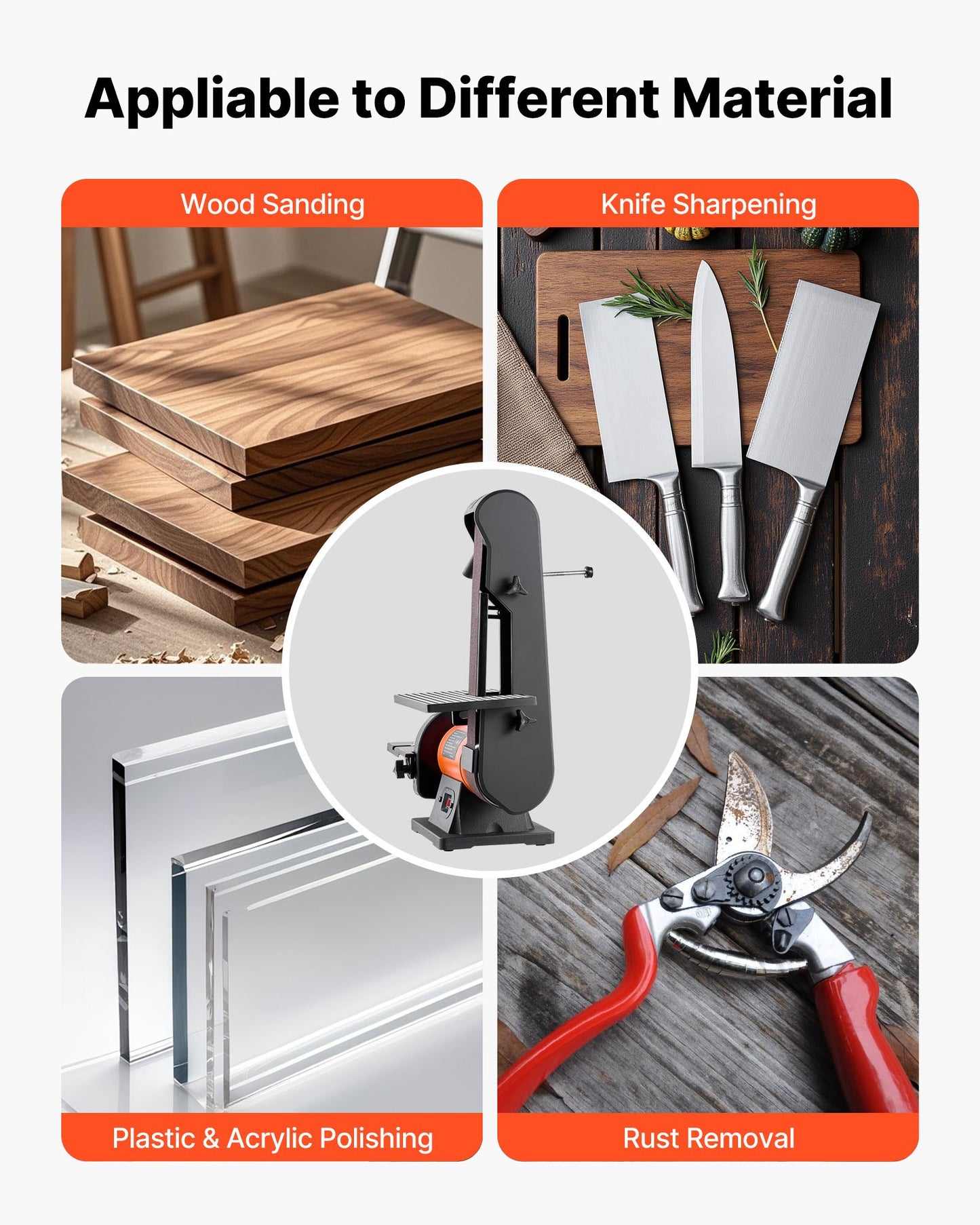 6" Disc Sander & 2" x 42" Belt Sander, 420W Professional Bench Belt Disc Sanders Combo with Multiple Angle Adjustments for DIY Woodworking, Furniture Refinishing, Knife Sharpening