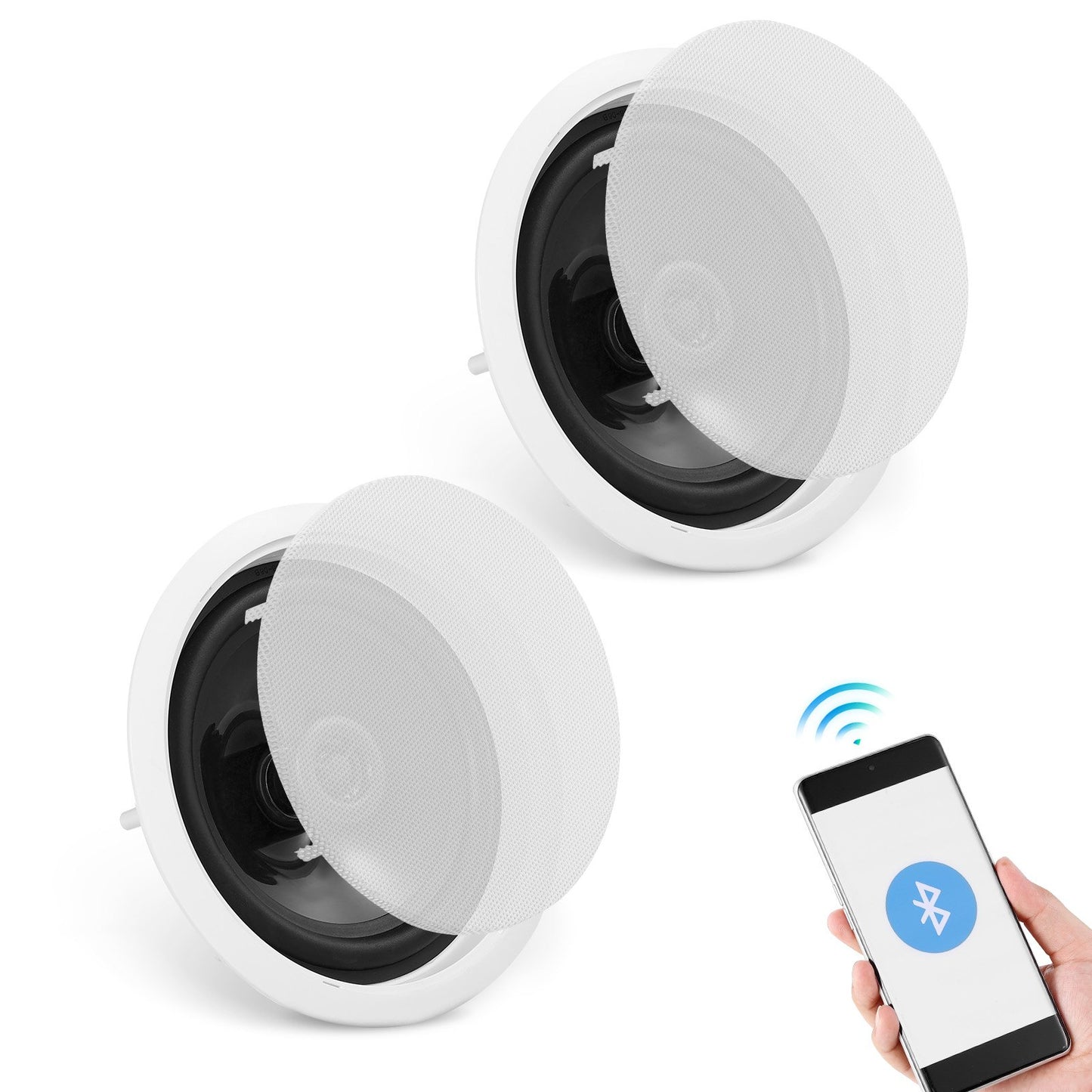 2 PCs 6,5'' Bluetooth takhögtalare 150W infälld vägghögtalare