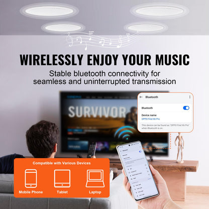 4 PC 6,5'' Bluetooth Deckenlautsprecher 150W Einbauwandlautsprecher