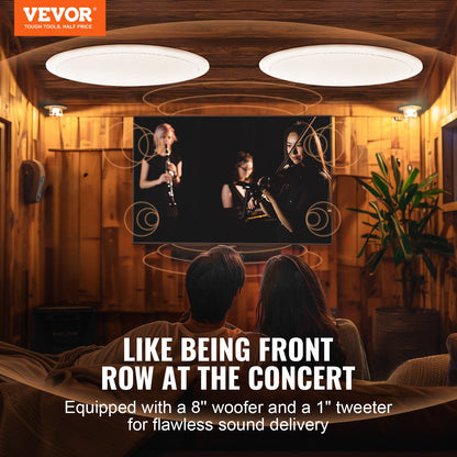 2PCs 8 Inch Ceiling Speakers 50 Watt Recessed Ceiling and Wall Speakers