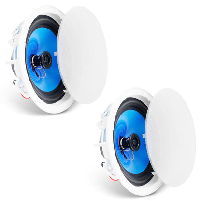 2PCs 8 Inch Ceiling Speakers 50 Watt Recessed Ceiling and Wall Speakers