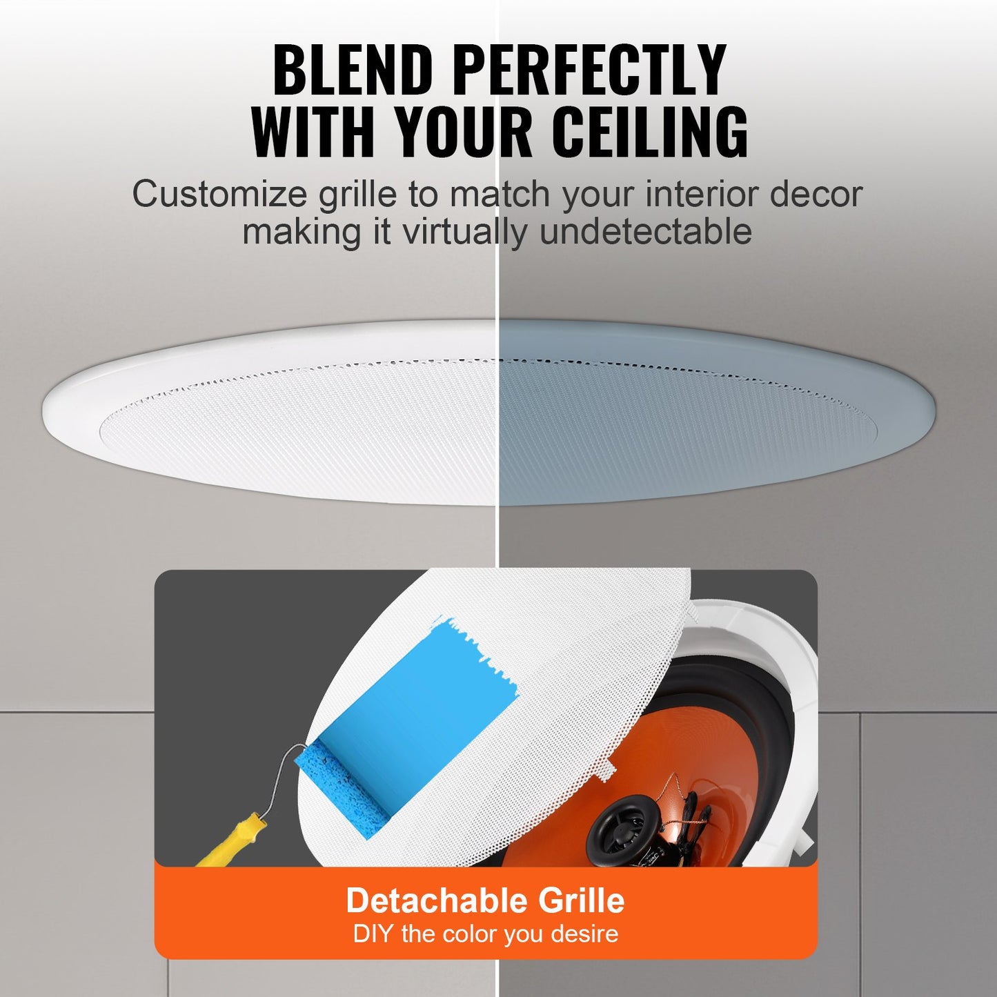 4 Stück 8-Zoll-Deckenlautsprecher 100 W Einbau-Decken- und Wandlautsprecher