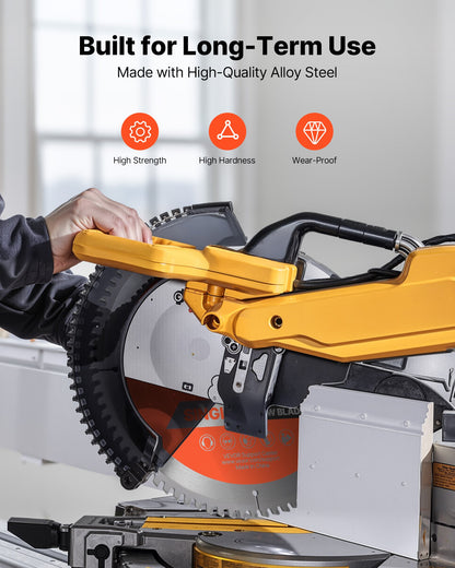 Circular Saw Blade, 10 inch Diameter, 80 Sharp Alloy Teeth, 5/8 inch Arbor, Fine Finish, Aluminum Cutting Blade for Circular Saw, with Noise-Reducing Heat Vents, for Cutting Steel and Metal
