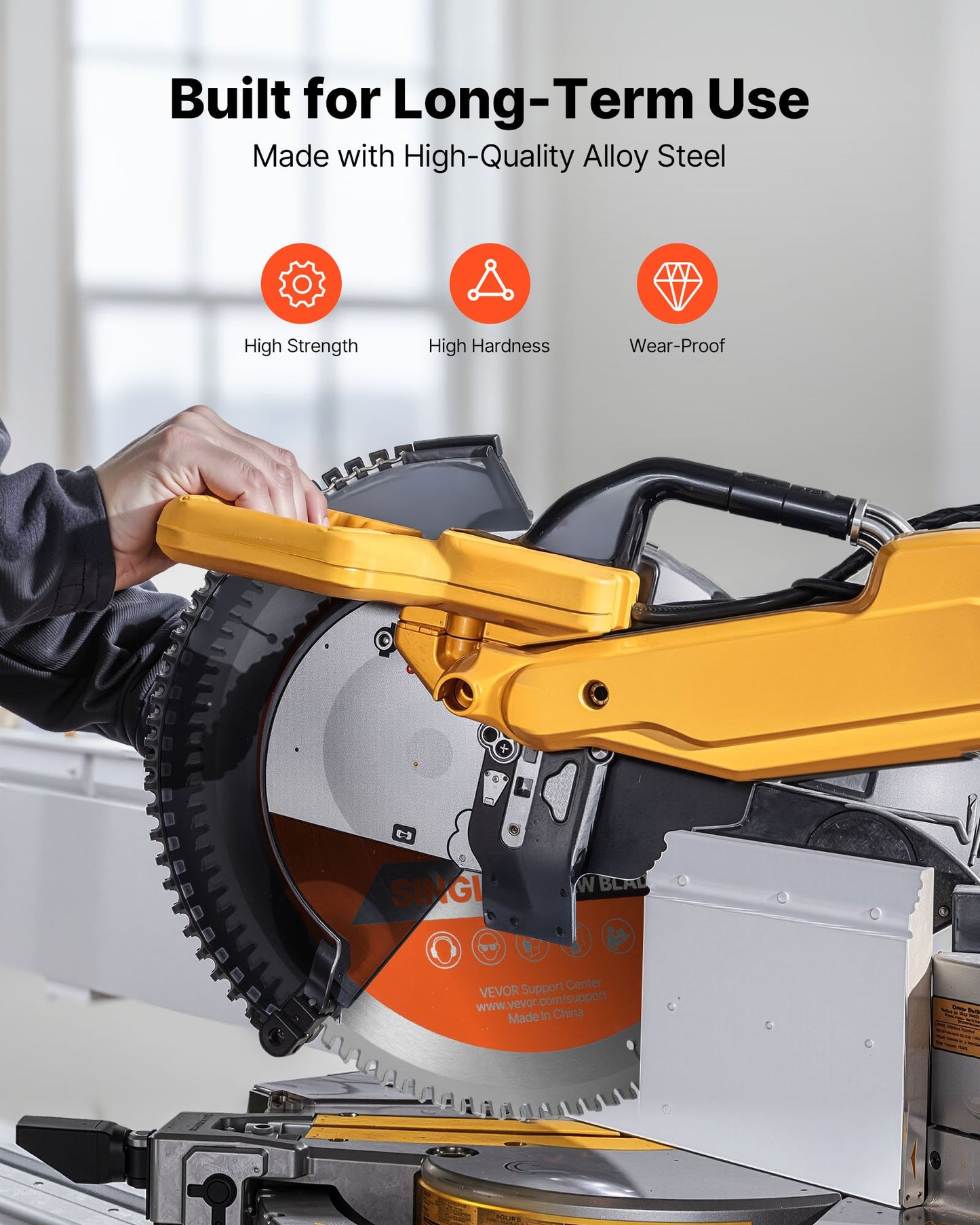 Circular Saw Blade, 12 inch Diameter, 100 Sharp Alloy Teeth, 1 inch Arbor, Fine Finish, Aluminum Cutting Blade for Circular Saw, with Noise-Reducing Heat Vents, for Cutting Steel and Metal