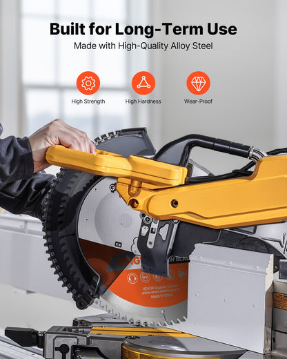 Circular Saw Blade, 12 inch Diameter, 80 Sharp Alloy Teeth, 1 inch Arbor, Fine Finish, Wood Cutting Blade for Circular Saw, with Noise-Reducing Heat Vents, for Cutting Plywood, OSB, Hardwood