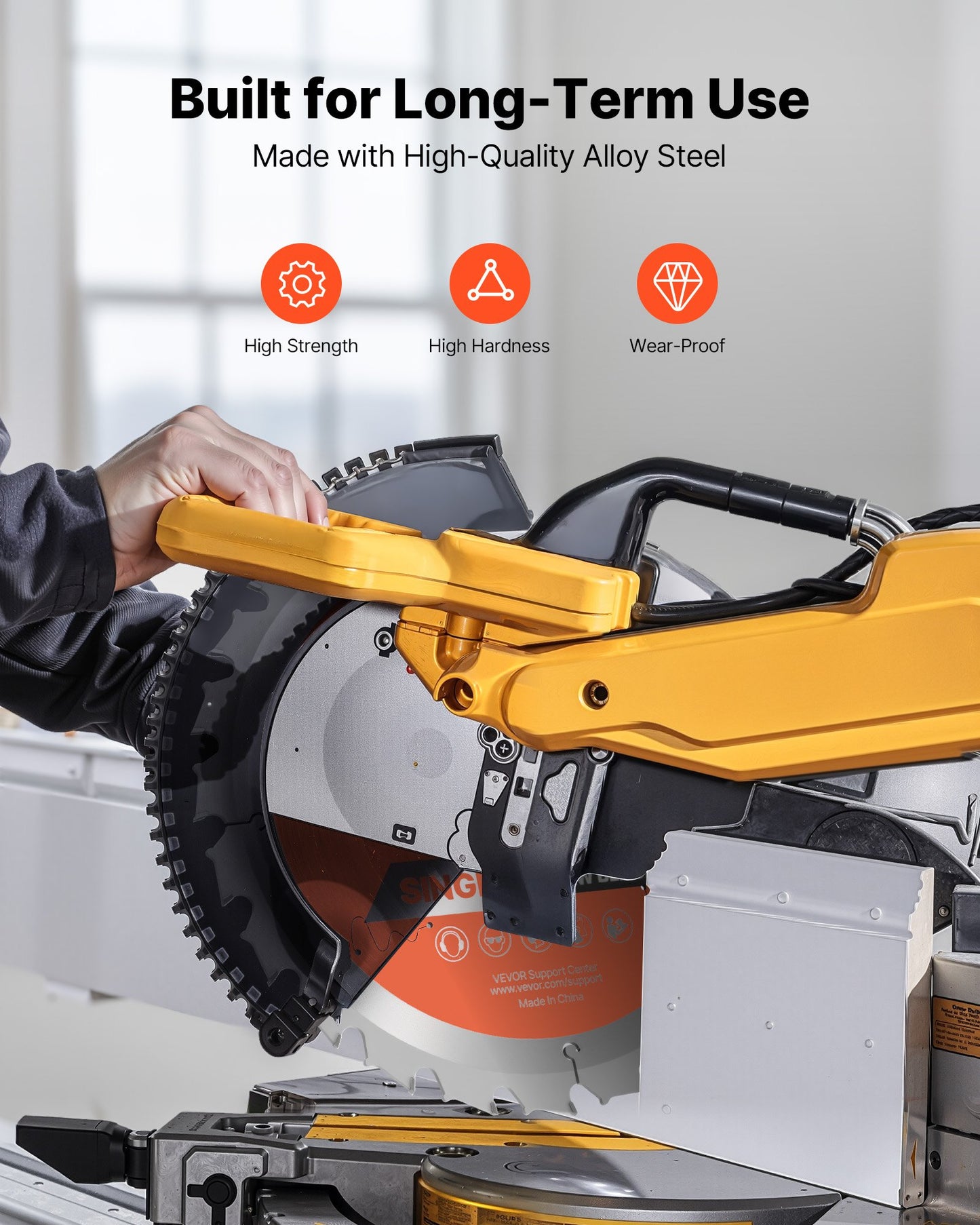 Circular Saw Blade, 10 inch Diameter, 24 Sharp Alloy Teeth, 5/8 inch Arbor, Fine Finish, Wood Cutting Blade for Circular Saw, with Noise-Reducing Heat Vents, for Cutting Plywood, OSB, Hardwood